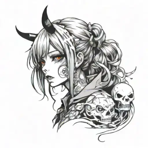 Anime girl tattoo design idea