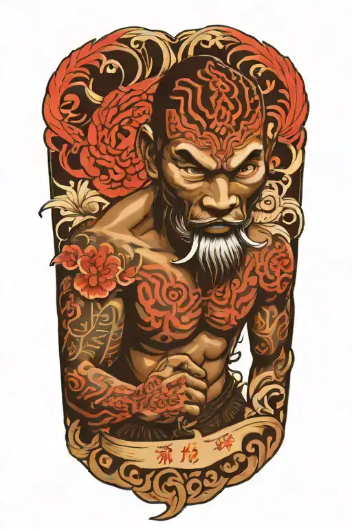 Indonesian Muay Thai fighter tattoo design idea