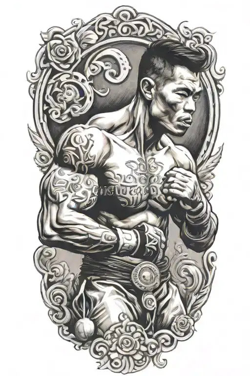 Indonesian Muay Thai fighter tattoo design idea