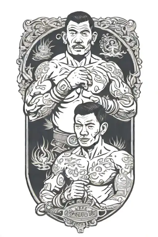 Indonesian Muay Thai fighter Carlo and franzi tattoo design idea