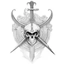 Medieval gothic sword  tattoo design idea