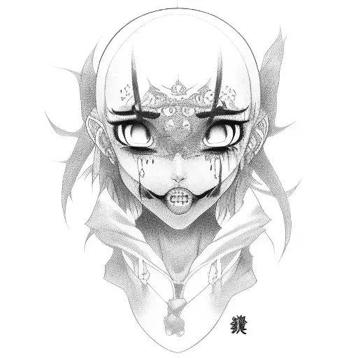 ahegao yokai gurl tattoo design idea