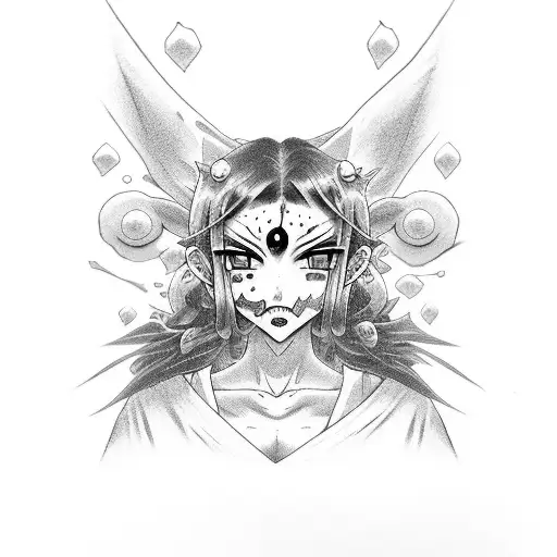 ahegao yokai gurl tattoo design idea