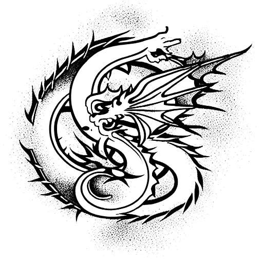 Celestial dragon tattoo design idea