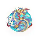 Celestial dragon tattoo design idea