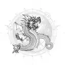 Celestial dragon tattoo design idea