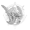 Celestial dragon tattoo design idea