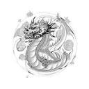 Celestial dragon tattoo design idea