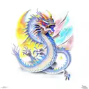 Celestial dragon tattoo design idea