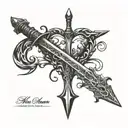 sword piercing heart tattoo design idea