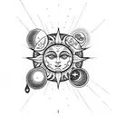 Sun and Moon tattoo design idea