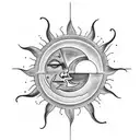 Sun and Moon tattoo design idea