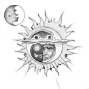 Sun and Moon tattoo design idea