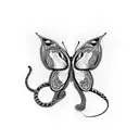 semicolon butterfly surrounded by a snake tattoo design idea