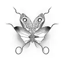 semicolon butterfly surrounded by a snake tattoo design idea