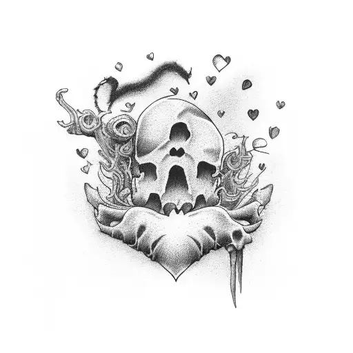 love kills slowly, forever my or death do us apart tattoo design idea