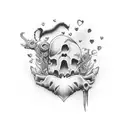love kills slowly, forever my or death do us apart tattoo design idea
