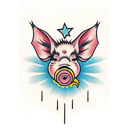 4 pigs tattoo design idea