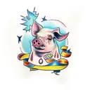 4 pigs tattoo design idea