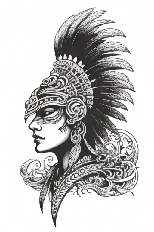 kukulkan feathered head tattoo design idea