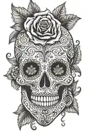 scuba sugar skull tattoo design idea
