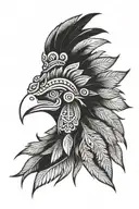 kukulkan feathered head tattoo design idea