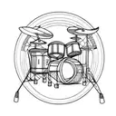 drum and motorcycle tattoo design idea