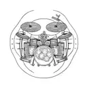 drum and motorcycle tattoo design idea