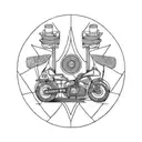 drum and motorcycle tattoo design idea