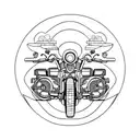 drum and motorcycle tattoo design idea