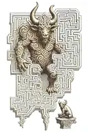 labyrinth maze menotaur tattoo design idea