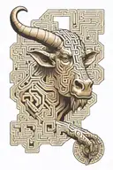 labyrinth maze menotaur tattoo design idea