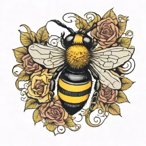 bee disguised as a ghost tattoo design idea