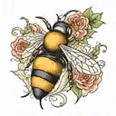 bee disguised as a ghost tattoo design idea