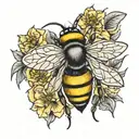 bee disguised as a ghost tattoo design idea