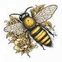bee disguised as a ghost tattoo design idea