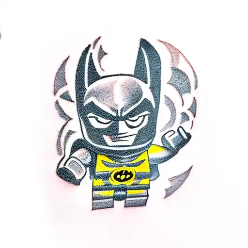 Lego Batman with Gotham city  tattoo design idea