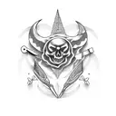 moon, scissors, immigration tattoo design idea