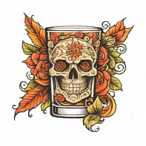 shot glass tattoo design idea