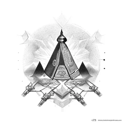 3 monkey rule tatoo and the piramid of the system tattoo design idea