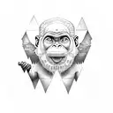 3 wise monkeys world piramide tattoo design idea