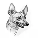 black greyhound with tiara  tattoo design idea