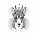 black greyhound with tiara  tattoo design idea