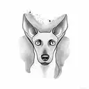 black greyhound with tiara  tattoo design idea