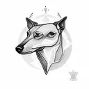 black greyhound with tiara  tattoo design idea