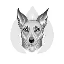 black greyhound with tiara  tattoo design idea