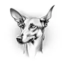 black greyhound with tiara collar tattoo design idea
