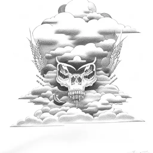 heavens gates clouds  tattoo design idea