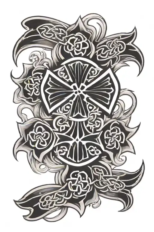 celtic firefighter Maltese cross tattoo design idea