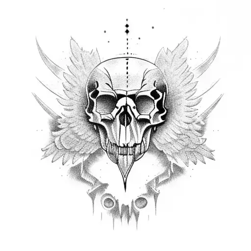 crow skull tattoo design idea